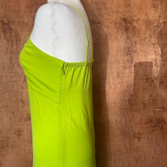 The Drop silky lime green Asymmetric Hem Dress XS slip dress semi formal dance - Picture 7 of 16